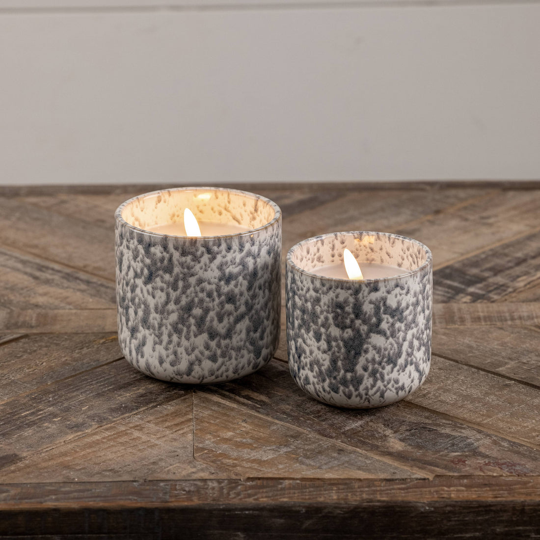 Grey Speckled Ceramic Candle