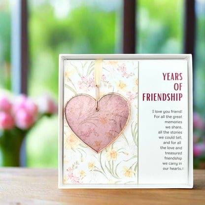 Years of Friendship: Handmade Stained Glass Heart