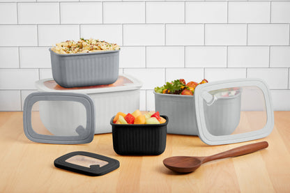 8pc Ribbed Rectangle Storage Bowls