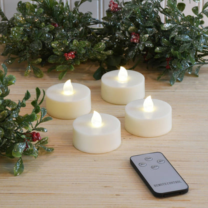 Extra Large Battery Operated Tea Lights , White - Set of 4