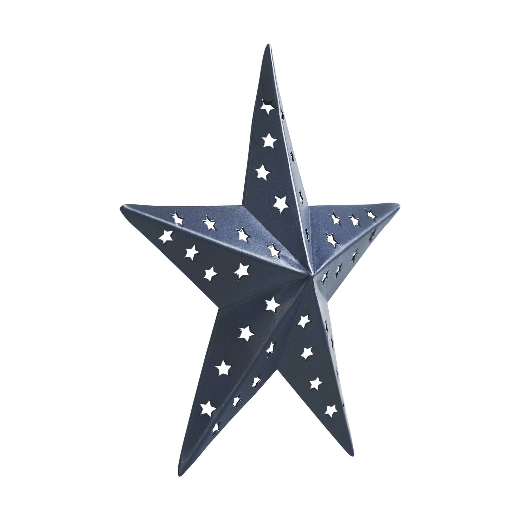 Metal Star Punched Navy 6x6