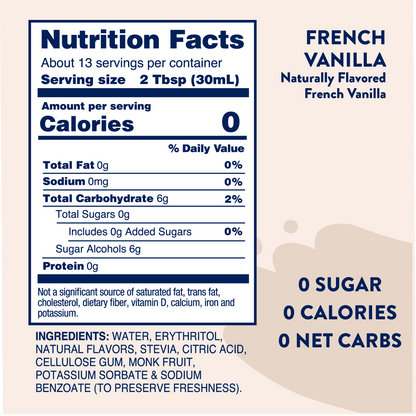 Naturally Sweetened French Vanilla Syrup