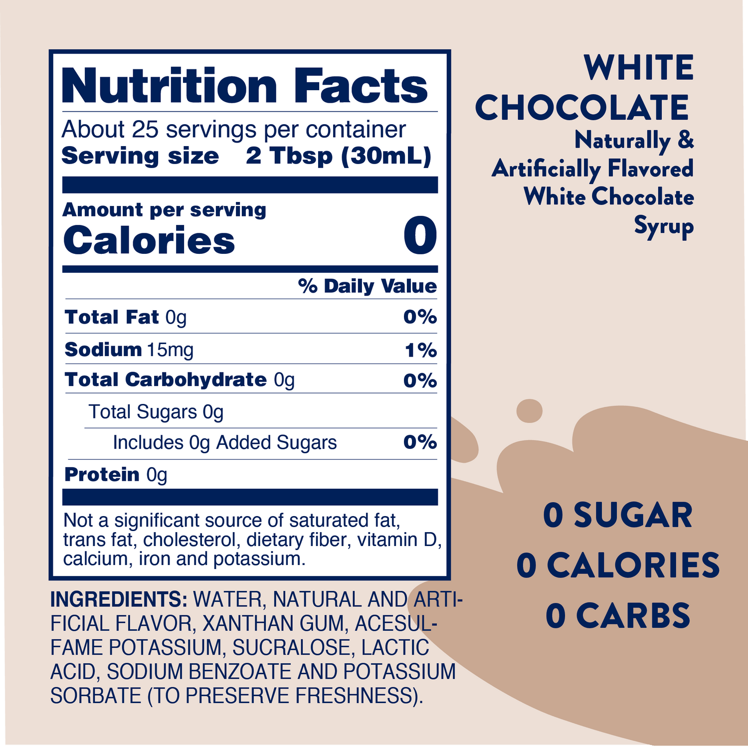 White Chocolate Syrup - Sugar Free
