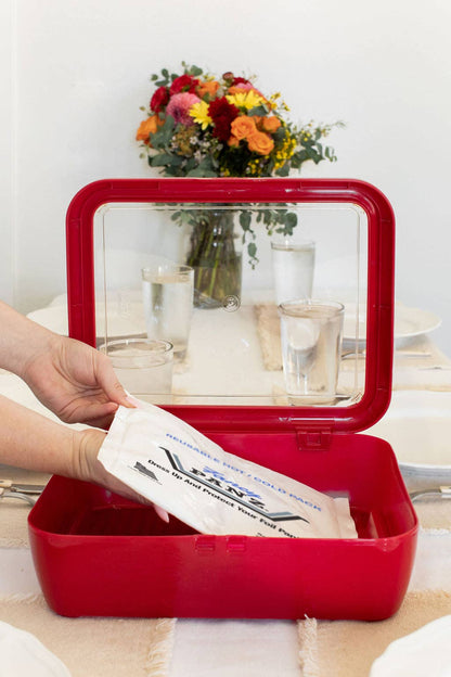 Premium Set - Pan Frame w/ Lid &amp; Hot or Cold Gel Pack - Red