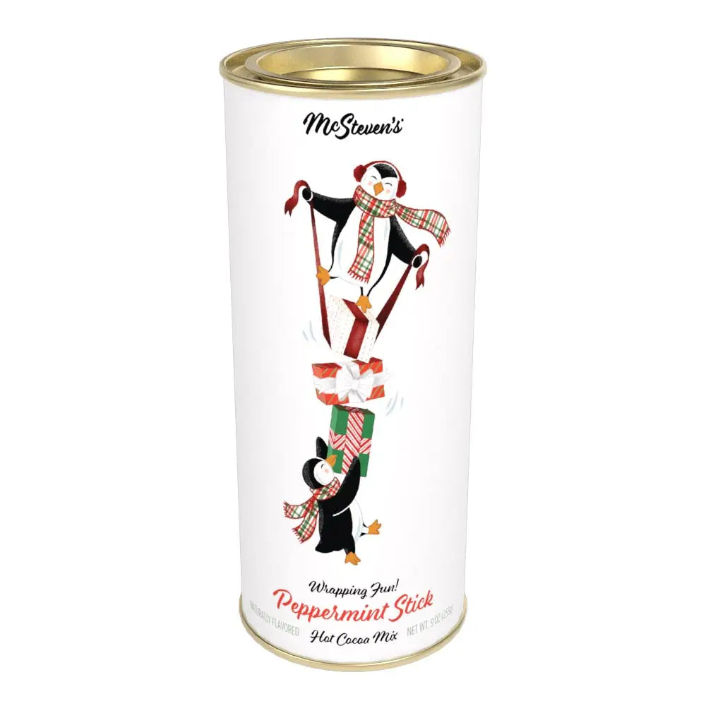 Penguins Peppermint Stick Cocoa - 9oz Tins