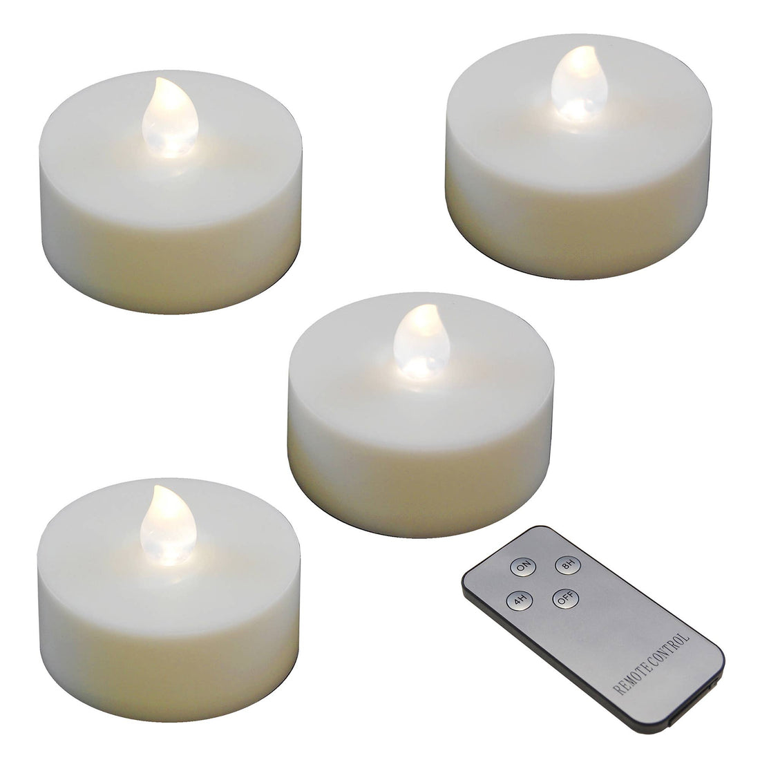 Extra Large Battery Operated Tea Lights , White - Set of 4