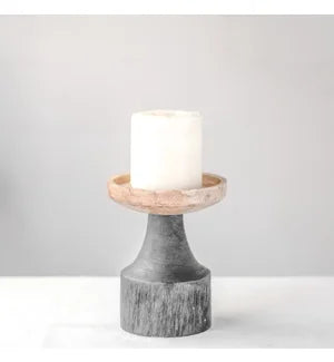 Black &amp; Wood Candle Holder