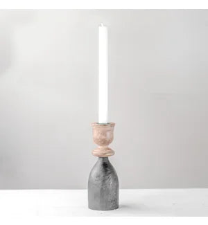 Black &amp; Wood Candle Holder