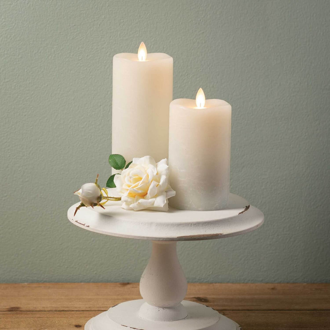 Cream Frosted Candle