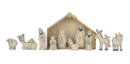 Wood Nativity Set