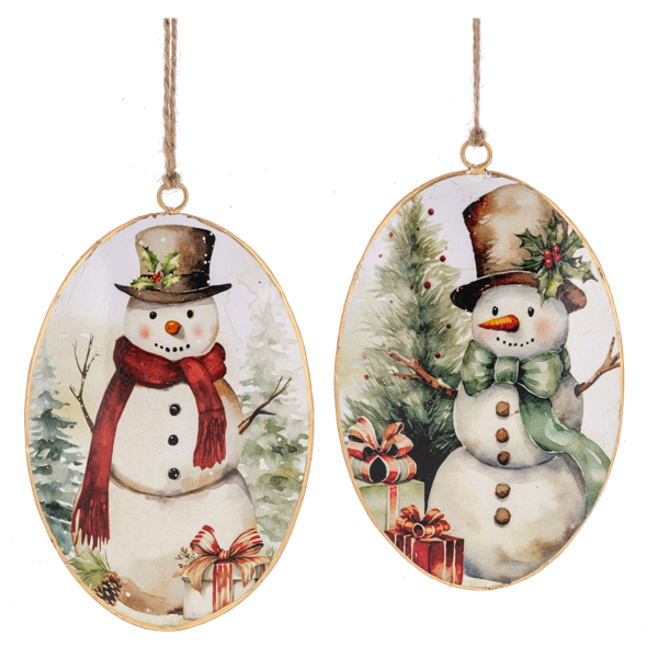 Snowman Disk Ornament