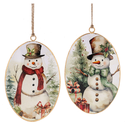 Snowman Disk Ornament