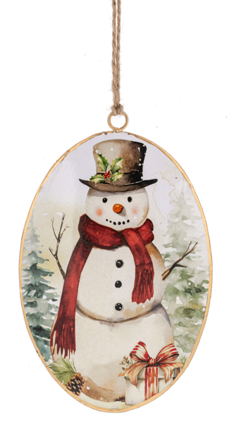 Snowman Disk Ornament
