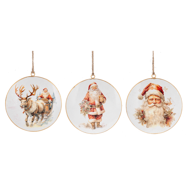 Santa Disk Ornament