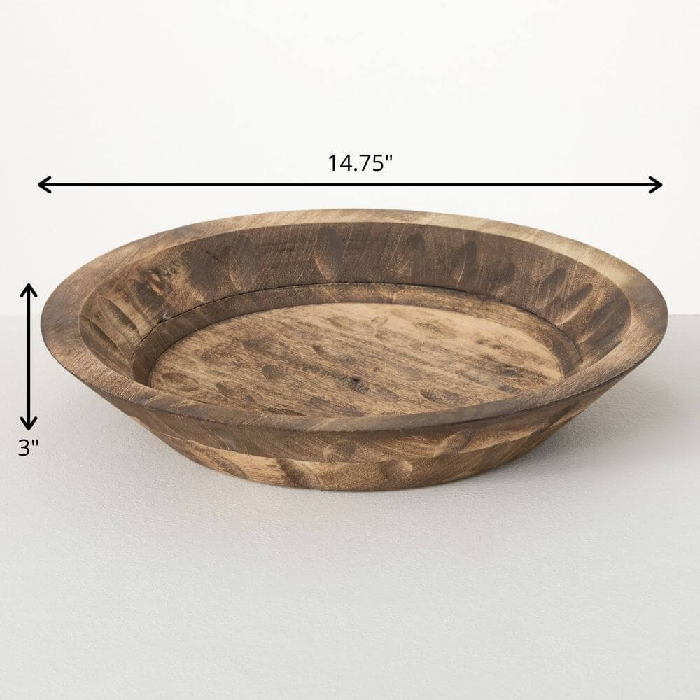 Round Wooden Dough Bowl