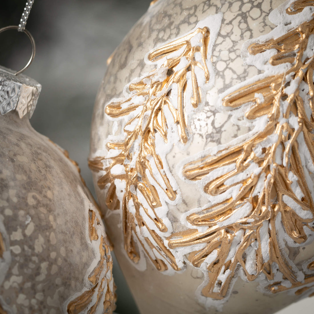 Frosted Gold Pine Ornament