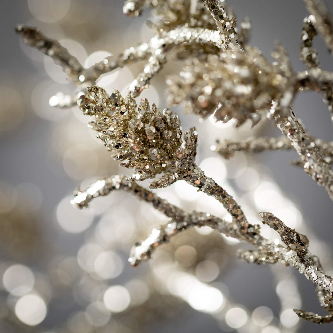 Glittered Pinecone Branch