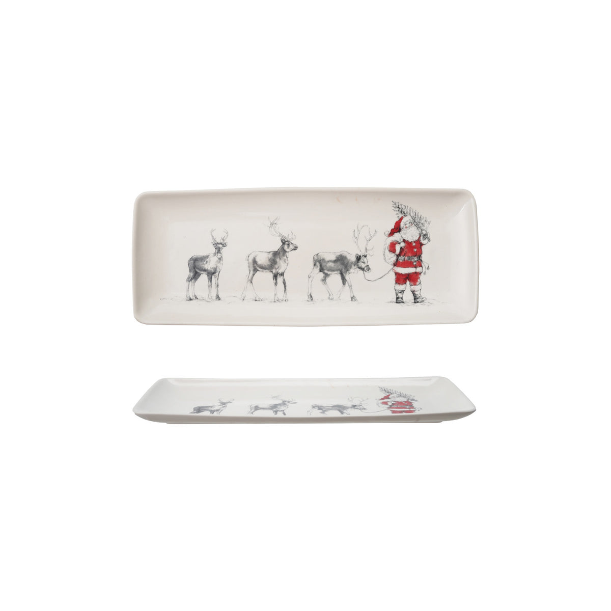 Santa Reindeer Plater