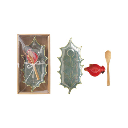 Holly Leaf Serving Set