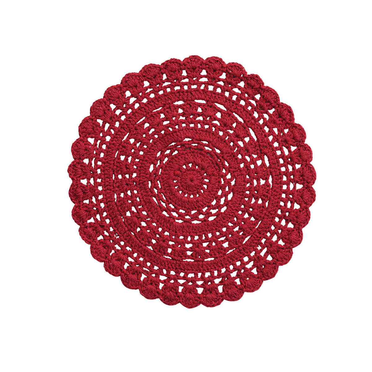 Red Crocheted Placemat