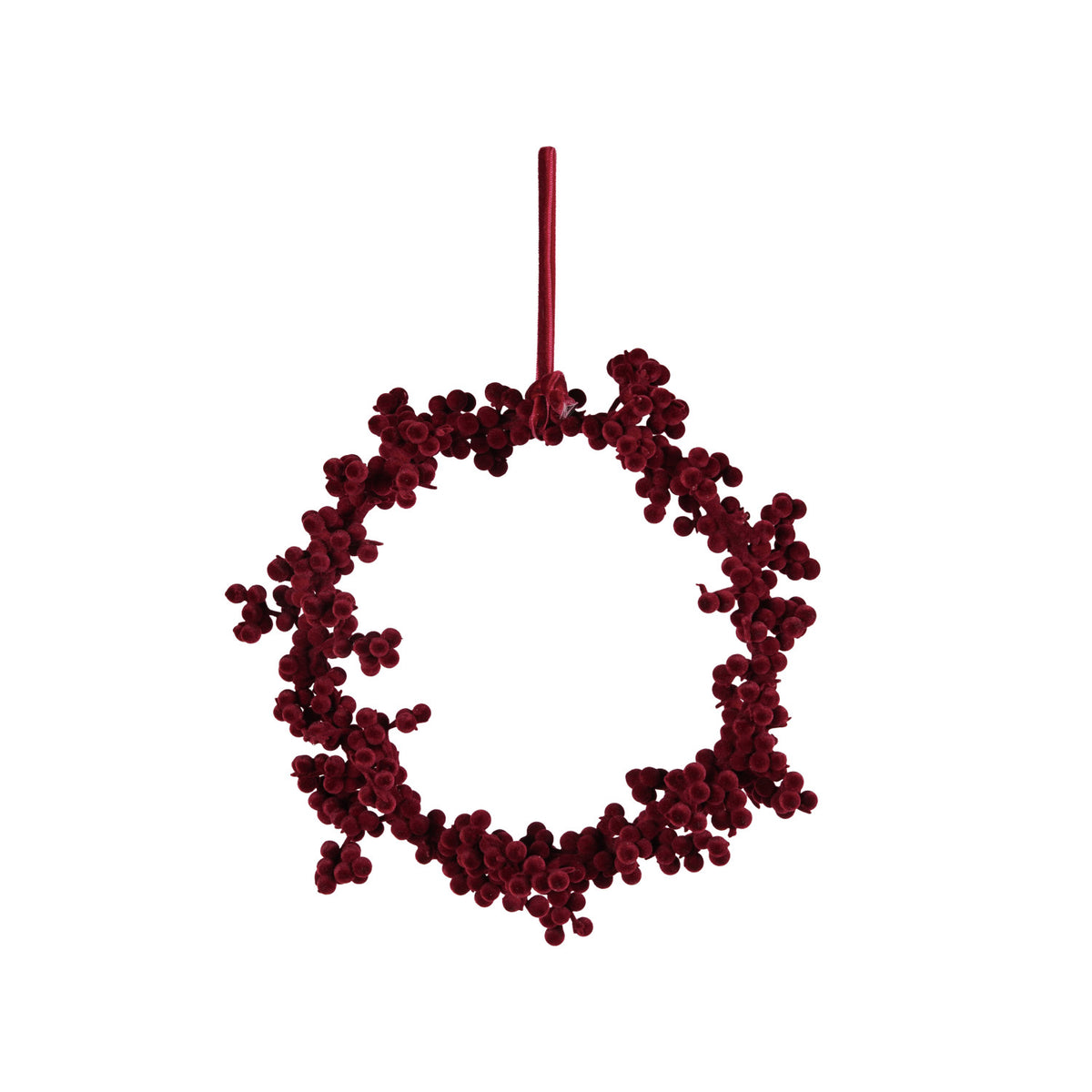 Flock Burgundy Ball Wreath