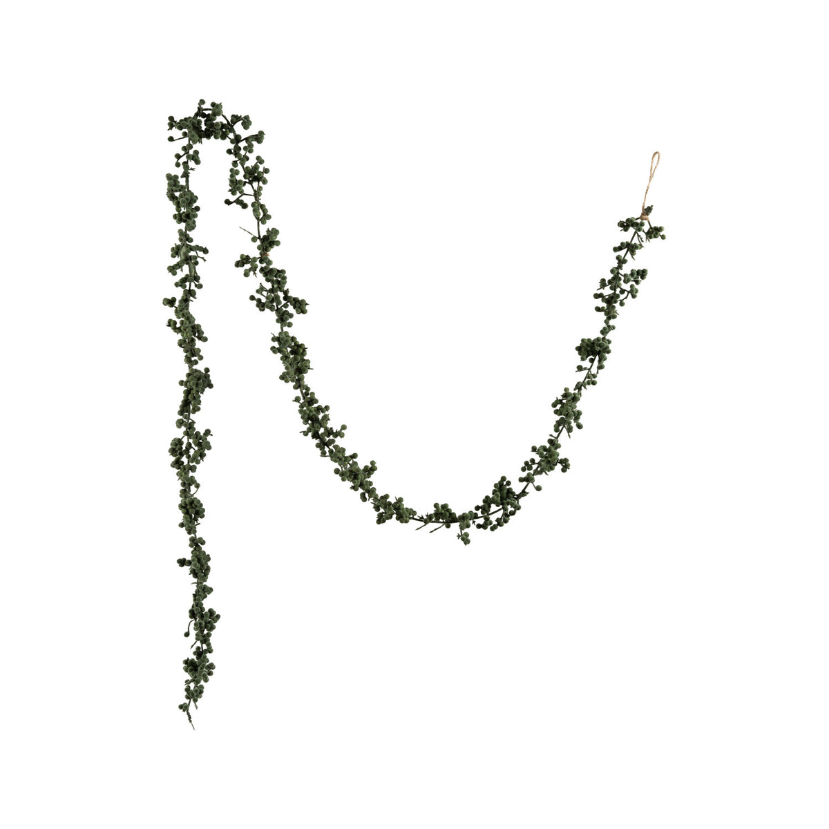 Green Flocked Ball Garland