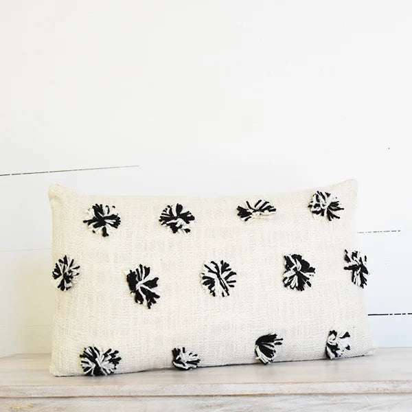 White/Black Dot Pillow