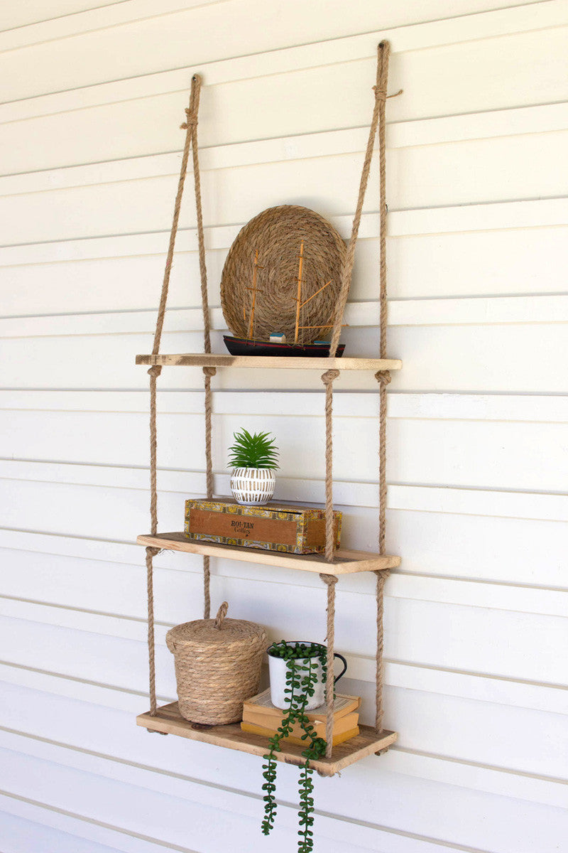 Three Tiered Rope Shelf