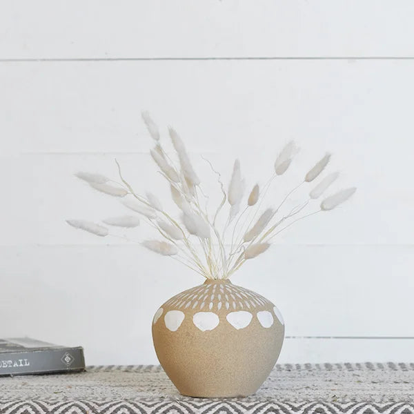 Beige/white Pattern Vase