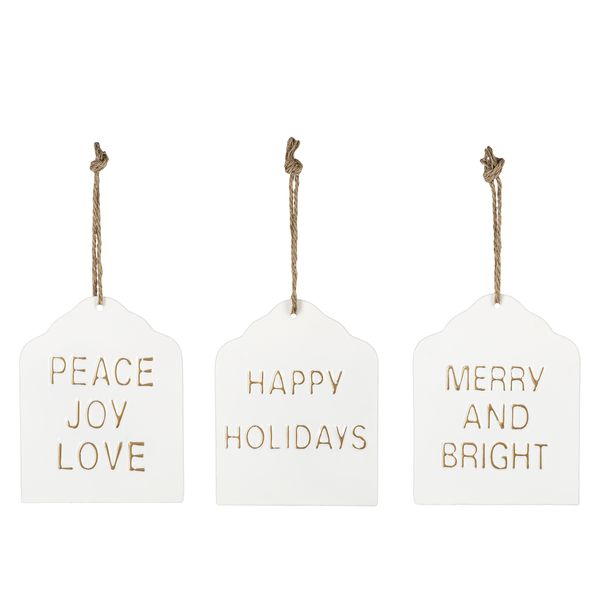 Embossed Holiday Text Tag