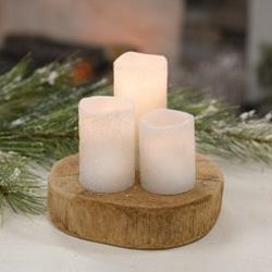 White Frosty Timer Votive