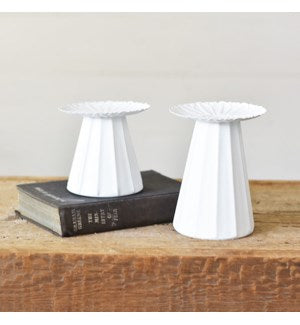 White Tin Candle Stand