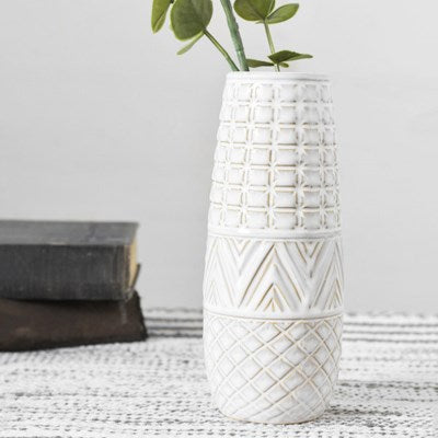 White Boho Vase