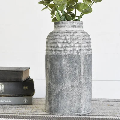 Charcoal Skim Carve Vase