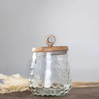 Glass Canister Wood Lid