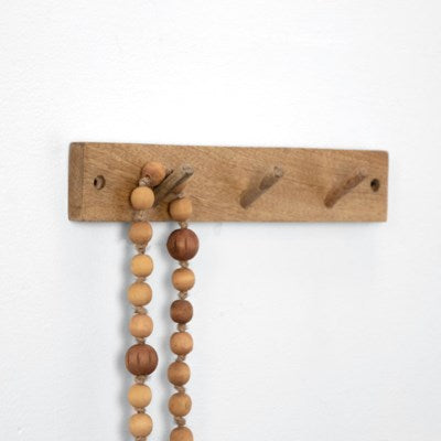 3 Hook Wood Wall Rack