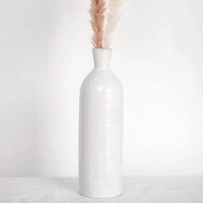 White Pattern Ceramic Vase
