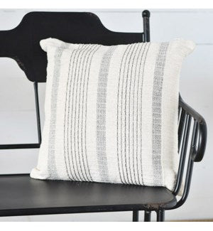 Cream &amp; Black Striped Pillow