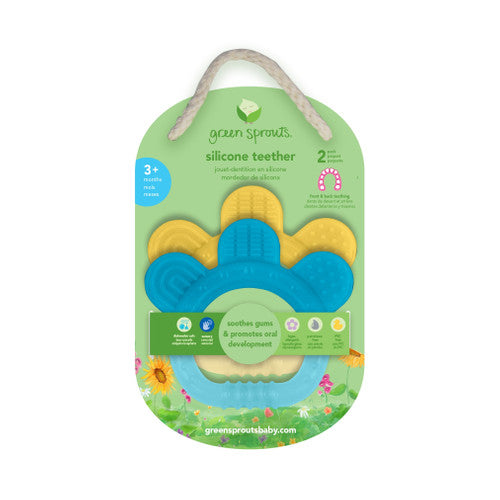 Silicone Teether - blue/yellow