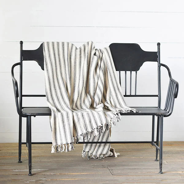 Stripe Throw with Fringes