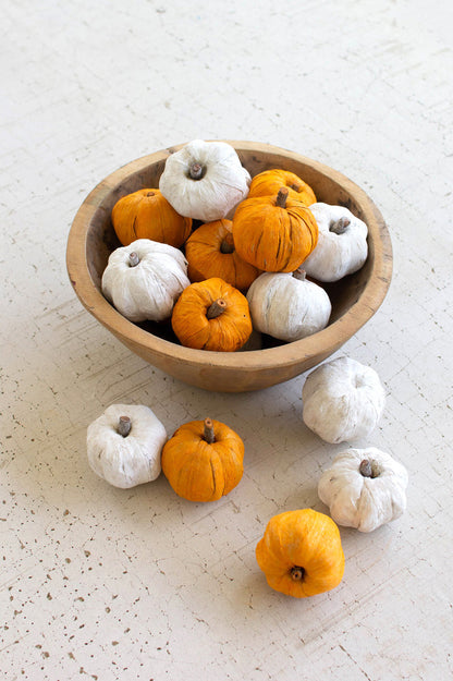 miniature faux pumpkins
